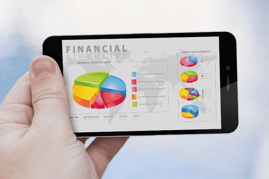 Application mobile affichant des graphiques financiers pour suivre ses dépenses et gérer son budget en temps réel.